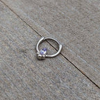 16G 5/16 Purple Gem Deco Oval Cartilage Clicker