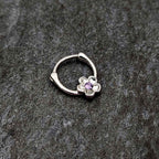 16G 5/16 Purple Gem Sweetheart Flower Cartilage Clicker