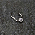 16G 5/16 Purple Gem Sweetheart Flower Cartilage Clicker