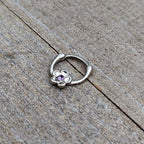 16G 5/16 Purple Gem Sweetheart Flower Cartilage Clicker