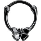 16G 3/8 Black Textured Simple Butterfly Cartilage Clicker