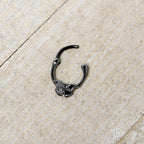 16G 3/8 Black Textured Simple Butterfly Cartilage Clicker