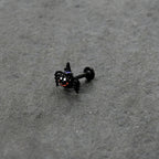 16G 5/16 Black Halloween Witch Smiling Spider Labret Monroe Tragus