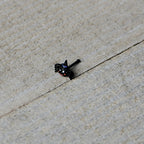 20G 1/4 Black Halloween Witchy Smiling Spider Nose Bone