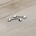 14G 9/16 Halloween Ghost Glow in the Dark Barbell Nipple Ring Set