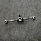 14G Good Witch Hat Glow the Dark Halloween Industrial Barbell 38mm