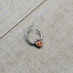 16G 5/16 Fall Acorn Face Brown Autumn Hinged Segment Ring