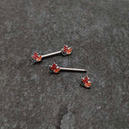 14G 9/16 Autumn Tricolor Maple Leaf Barbell Nipple Ring Set