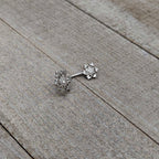 Clear Gem Filigree Winter Snowflakes Double Mount Belly Ring