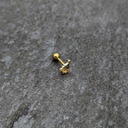 16G 1/4 Red Gem Gold Tone Deco Holiday Tree Cartilage Earring