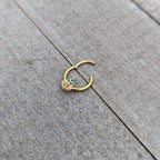 16G 3/8 Red Gem Gold Tone Deco Holiday Tree Hinged Segment Ring