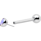 Aurora CZ Gem ASTM F-136 Implant Grade Titanium Threadless Barbell Tongue Ring