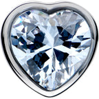 Stainless Steel CZ Gem Heart In Heart Double Flare Plug Set 8mm to 16mm