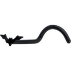 20G 1/4 Black Anodized Itty Bitty Bat Left Side Nose Screw