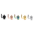 20G 1/4 Texture Pot Leaf L Shape Nose Ring