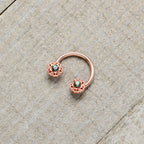 16G 3/8 Purple Tourmaline Rose Gold Tone Flower Circular Barbell