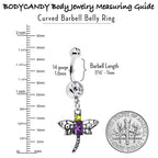Clear Yellow Purple Gem Dragonfly Dangle Belly Ring