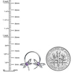 16G 3/8 Purple CZ Gem Open Dragonfly Horseshoe Circular Barbell