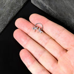16G 3/8 Purple CZ Gem Open Dragonfly Horseshoe Circular Barbell
