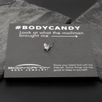 20G 7mm Aurora CZ Gem Fleur de Lis Butterfly L Shape Nose Ring