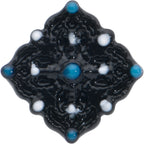 16G 5/16 Black Lacy Rhombus Blue Labret Monroe Tragus