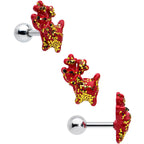 16G 1/4 Reindeer Snowman Christmas Cartilage Earring Set of 3