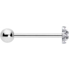 Pink Clear Gem Stylish Snowflake Barbell Tongue Ring