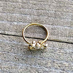 20G 5/16 Clear Gem Gold Tone Luscious Lizard Nose Hoop