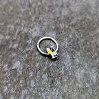 16G 3/8 Champagne Bottle Flute Yellow Hinged Segment Ring