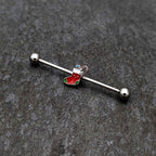 14G Happy Christmas Stocking Red Green Industrial Barbell 38mm