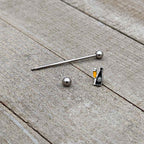 14G Champagne Bottle Flute Yellow Industrial Barbell 38mm