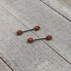 14G 9/16 Cute Colorful Turkeys Barbell Nipple Ring Set