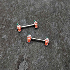 14G 9/16 Sweet Pumpkin Frappe Autumn Barbell Nipple Ring Set