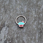 16G 3/8 Sweet Happy Cupcake Hinged Segment Ring