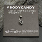 Clear Gem Open Heart Valentine Double Mount Belly Ring