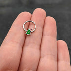 16G 3/8 Happy Christmas Tree Holiday Hat Hinged Segment Ring