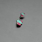 Sydney Belle Girlfriend Collection Sweet Happy Cupcake Pink Blue Double Mount Belly Ring