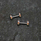14G 9/16 Sweet Holiday Christmas Candle Barbell Nipple Ring Set