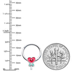 16G 3/8 Sweet Happy Heart Lollipop Hinged Segment Ring