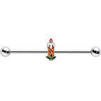 14G Sweet Christmas Holiday Candle Industrial Barbell 38mm