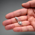 Clear CZ Gem Triple Drop Swirl Heart Valentine Double Mount Belly Ring