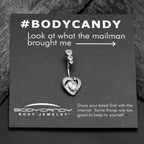 Clear CZ Gem Triple Drop Swirl Heart Valentine Double Mount Belly Ring