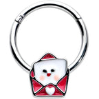16G 3/8 Sweet Love Letter Valentine Hinged Segment Ring