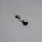 Green Clear Gem Triple Drop Heart Shamrock Double Mount Belly Ring