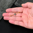 14G Gold Tone Holly Hat Penguin Holiday Industrial Barbell 38mm