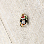 20G 5/16 Gold Tone Holly Hat Penguin Holiday Nose Hoop