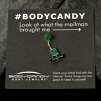 Leprechaun Legs Shamrock St Patricks Double Mount Belly Ring