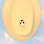 Gold Tone Bow Tie Penguin Barbell Tongue Ring
