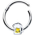 16G 3/8 Sweet Happy Beer St Patricks Hinged Segment Ring