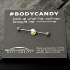 14G Sweet Happy Beer St Patricks Day Industrial Barbell 38mm